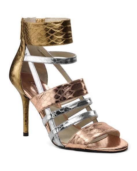 michael kors rose gold sandals|Michael Kors gold shoes heels.